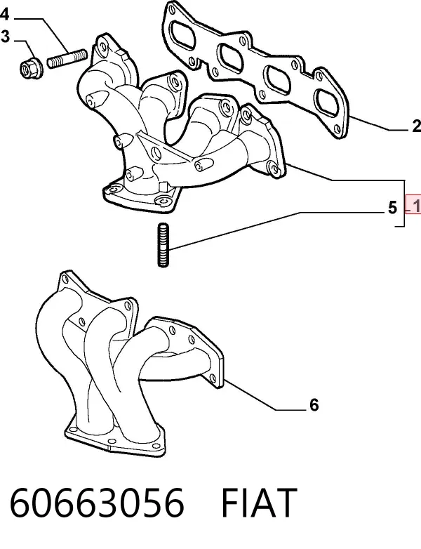 Выпускной коллектор 60663056 Fiat/Alfa/Lancia