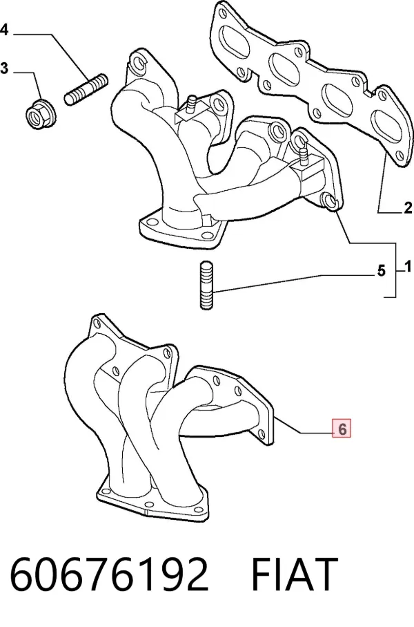 Выпускной коллектор 60676192 Fiat/Alfa/Lancia