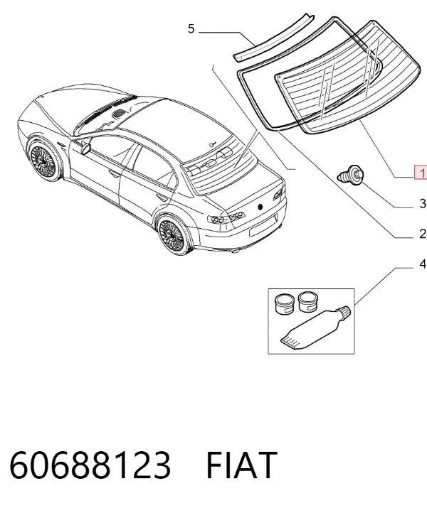 Заднее стекло 60688123 Fiat/Alfa/Lancia