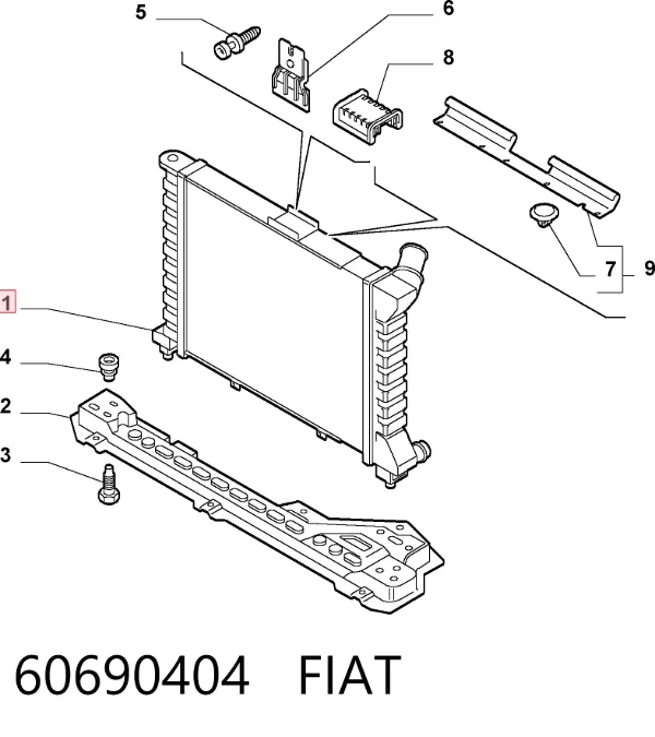 Радиатор 60690404 Fiat/Alfa/Lancia