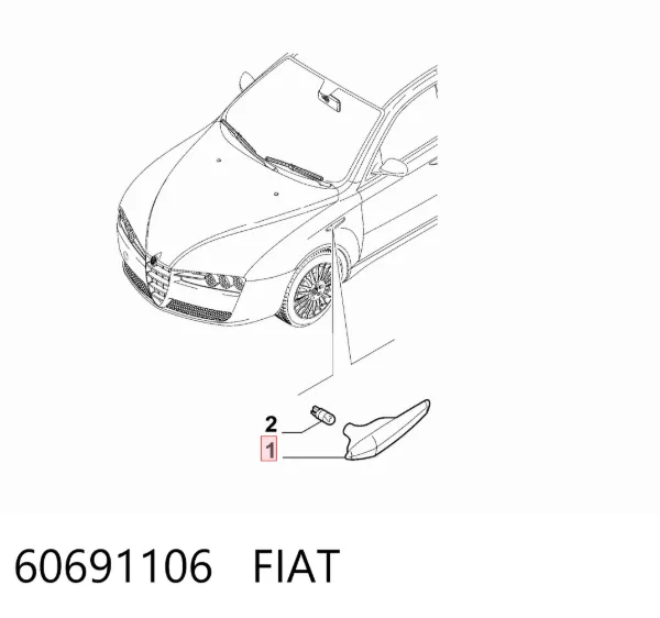 Повторитель поворота на крыле правый 60691106 Fiat/Alfa/Lancia