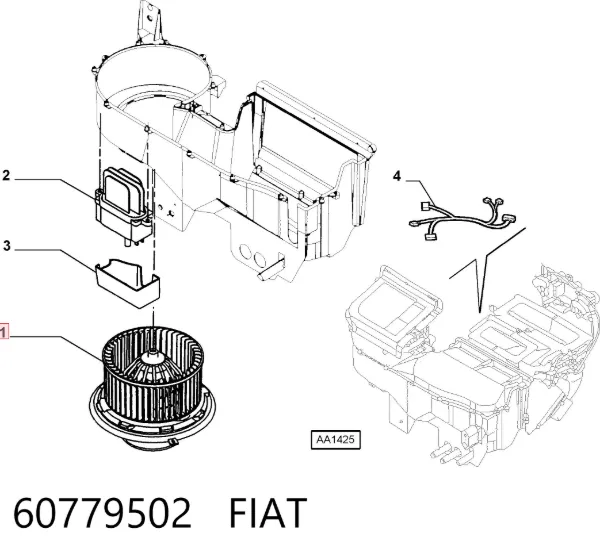 Вентилятор печки 60779502 Fiat/Alfa/Lancia