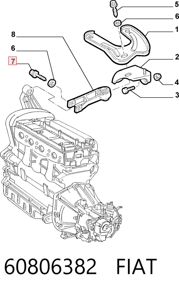 Болт крепления амортизатора переднего 60806382 Fiat/Alfa/Lancia