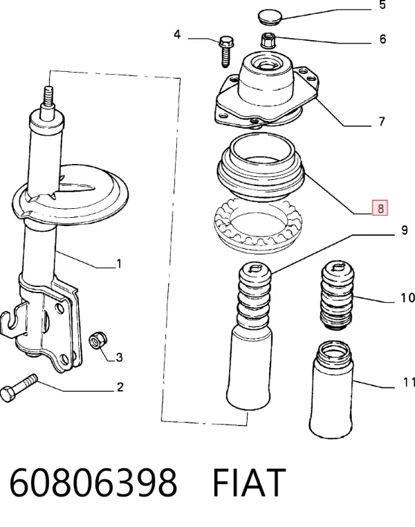 Опорный подшипник амортизатора 60806398 Fiat/Alfa/Lancia