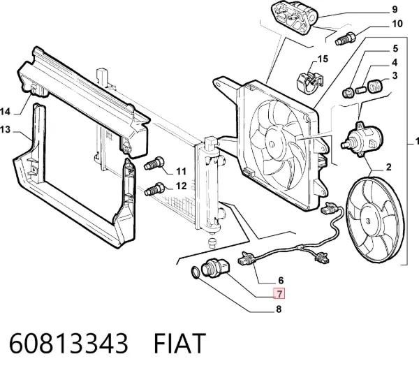 Датчик включения вентилятора 60813343 Fiat/Alfa/Lancia