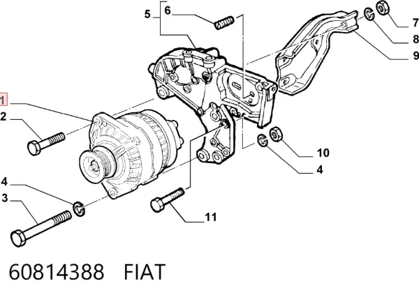 Генератор 60814388 Fiat/Alfa/Lancia