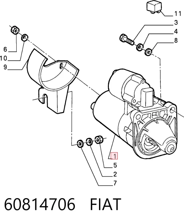 Стартер 60814706 Fiat/Alfa/Lancia