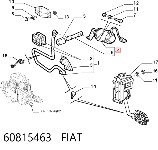 Датчик положения педали акселератора (газа) 60815463 Fiat/Alfa/Lancia