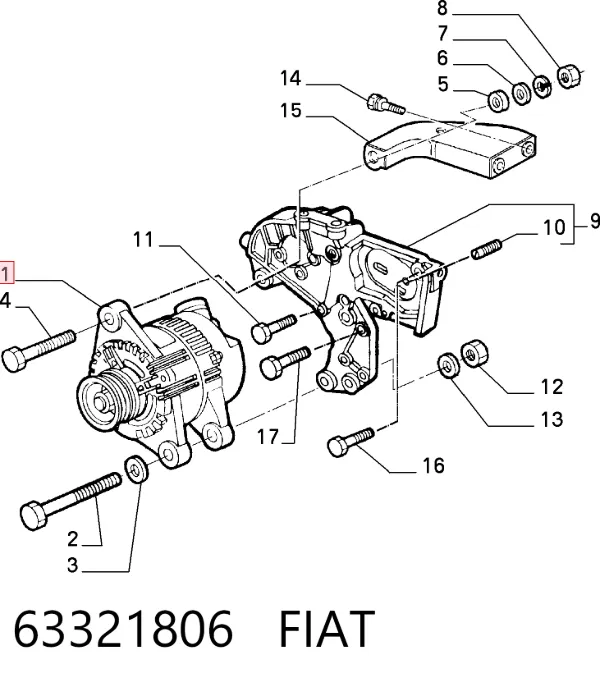 Генератор 63321806 Fiat/Alfa/Lancia