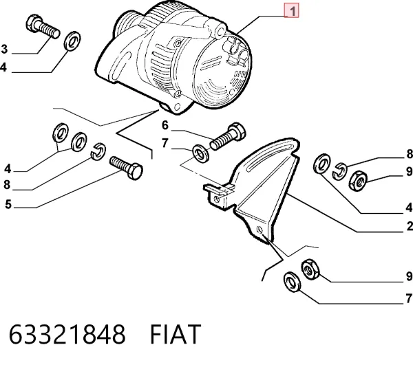 Генератор 63321848 Fiat/Alfa/Lancia