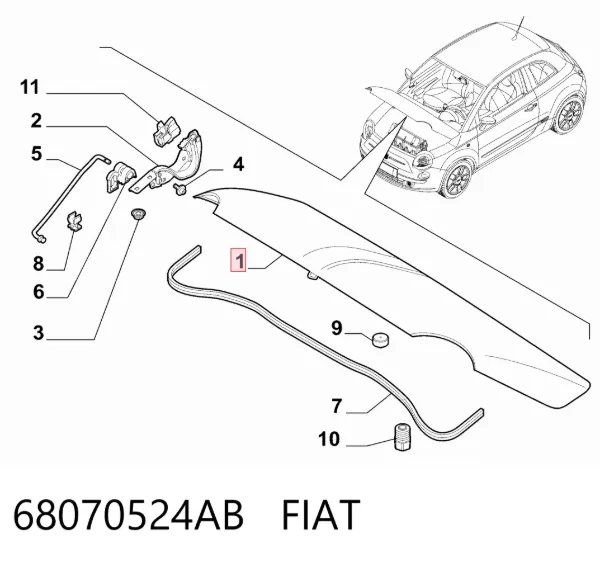 Капот 68070524AB Fiat/Alfa/Lancia