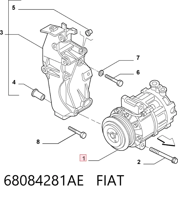 Компрессор кондиционера 68084281AE Fiat/Alfa/Lancia
