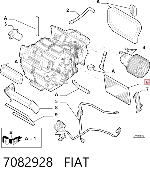 Фильтр салона 7082928 Fiat/Alfa/Lancia