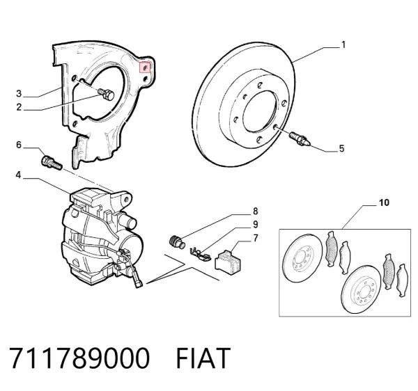 Суппорт тормозной передний правый 711789000 Fiat/Alfa/Lancia