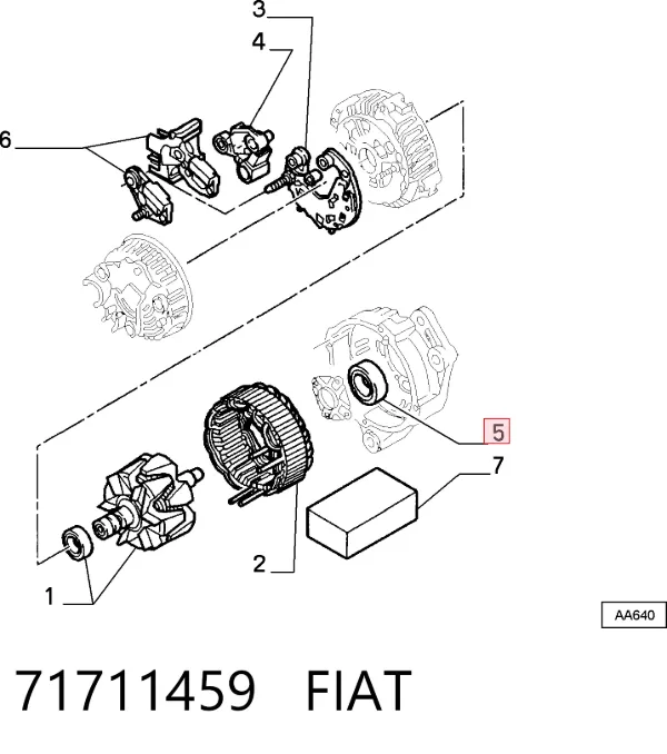 Подшипники генератора 71711459 Fiat/Alfa/Lancia