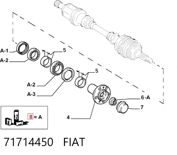 Подшипник ступицы 71714450 Fiat/Alfa/Lancia