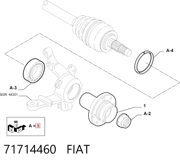 Подшипник ступицы 71714460 Fiat/Alfa/Lancia
