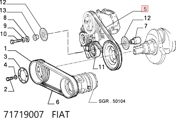 Ремень генератора 71719007 Fiat/Alfa/Lancia