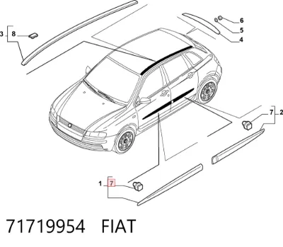 Пистон (клип) крепления молдинга лобового стекла FIAT 71719954