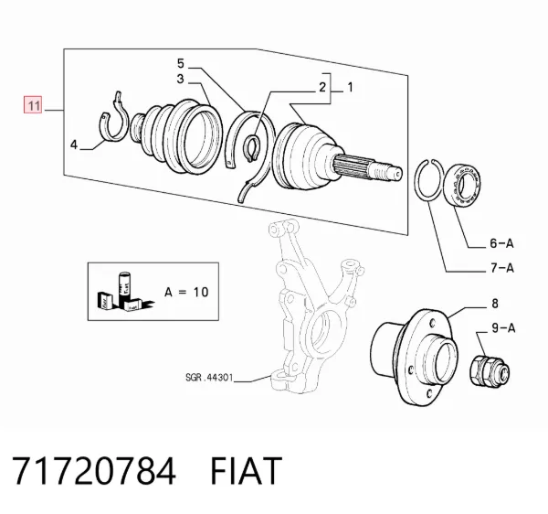 ШРУС наружный передний 71720784 Fiat/Alfa/Lancia
