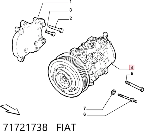 Компрессор кондиционера 71721738 Fiat/Alfa/Lancia