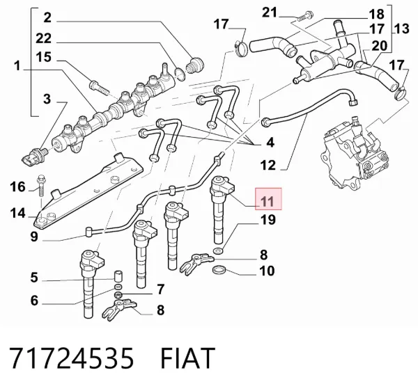 Топливные форсунки 71724535 Fiat/Alfa/Lancia