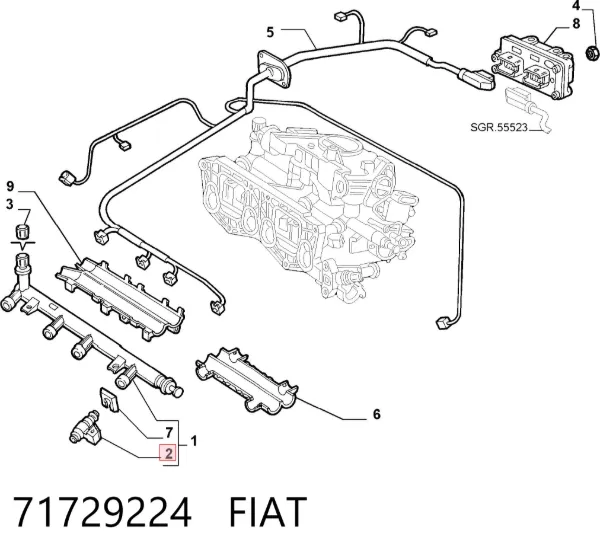 Топливные форсунки 71729224 Fiat/Alfa/Lancia