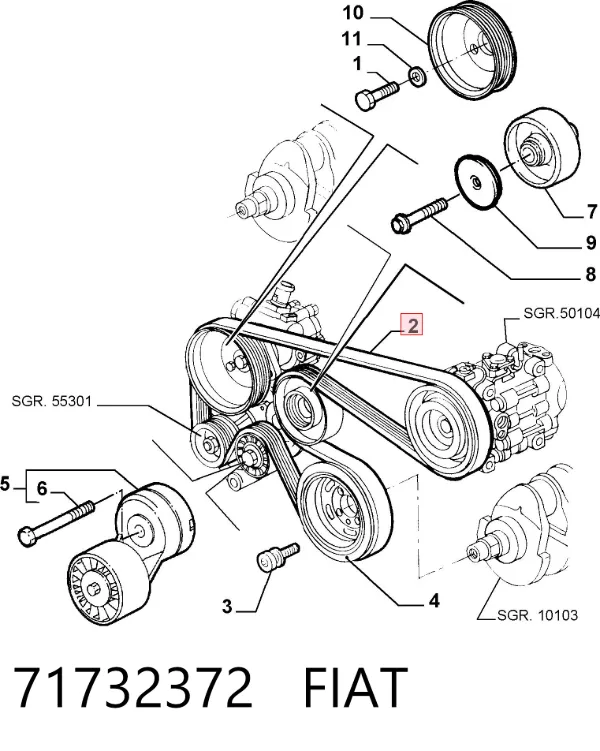 Ремень генератора 71732372 Fiat/Alfa/Lancia
