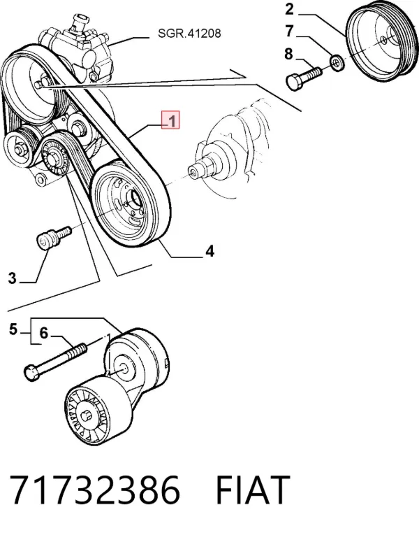 Ремень генератора 71732386 Fiat/Alfa/Lancia