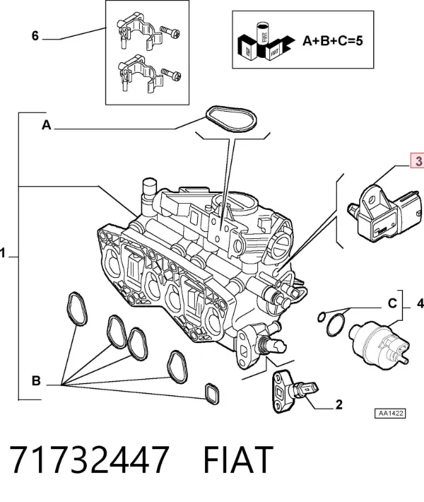 Датчик абсолютного давления 71732447 Fiat/Alfa/Lancia