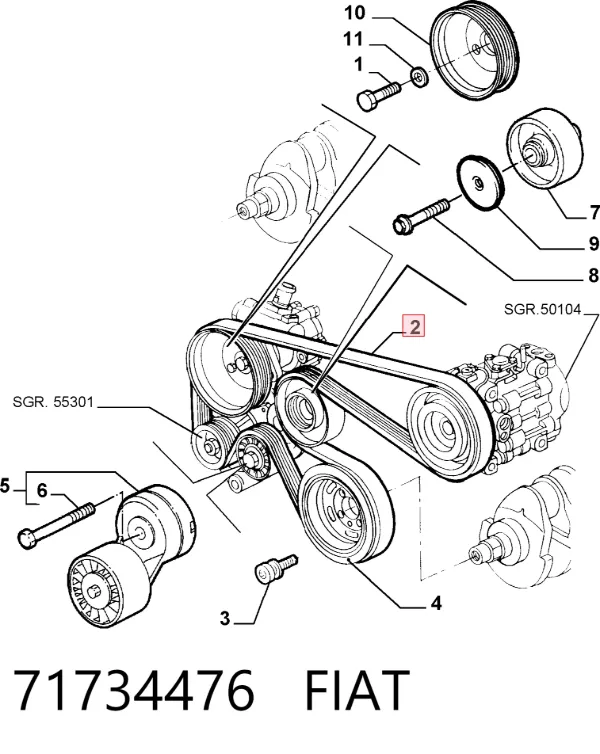 Ремень генератора 71734476 Fiat/Alfa/Lancia