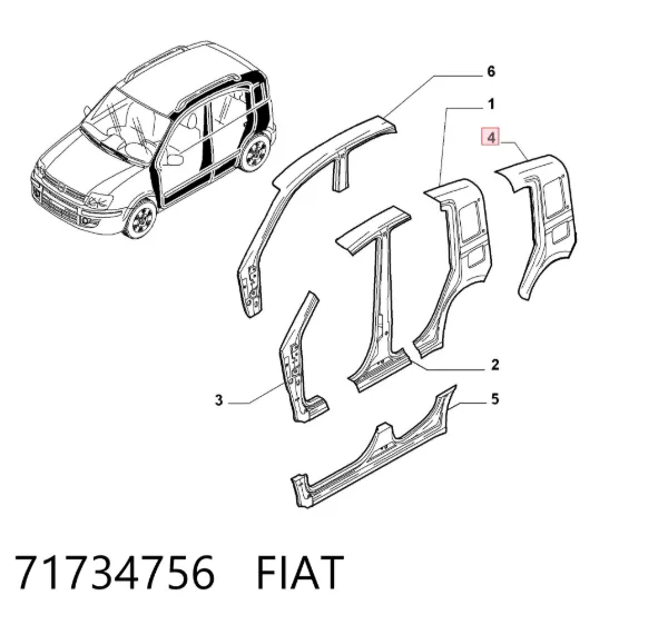 Крыло заднее левое 71734756 Fiat/Alfa/Lancia