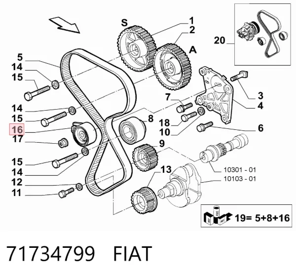Ролик ГРМ 71734799 Fiat/Alfa/Lancia
