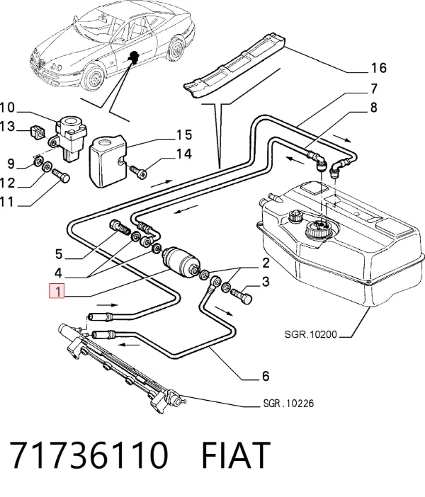Топливный фильтр 71736110 Fiat/Alfa/Lancia
