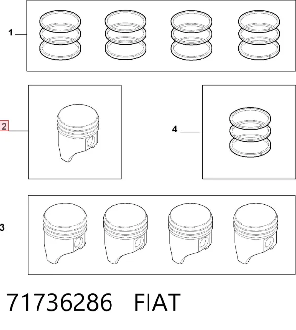 Поршень на 1 цилиндр 71736286 Fiat/Alfa/Lancia