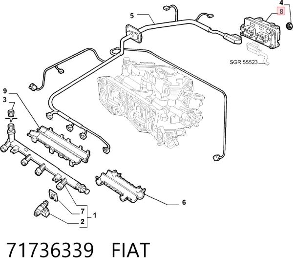 Модуль управления (ЭБУ) впрыском топлива 71736339 Fiat/Alfa/Lancia