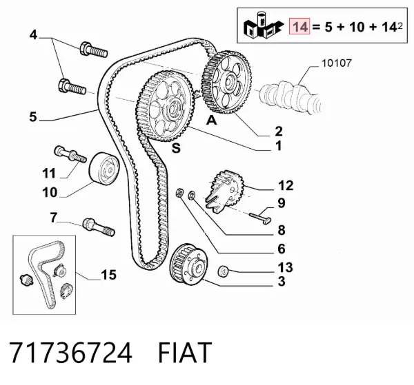 Комплект ГРМ 71736724 Fiat/Alfa/Lancia