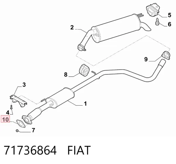 Прокладка глушителя 71736864 Fiat/Alfa/Lancia
