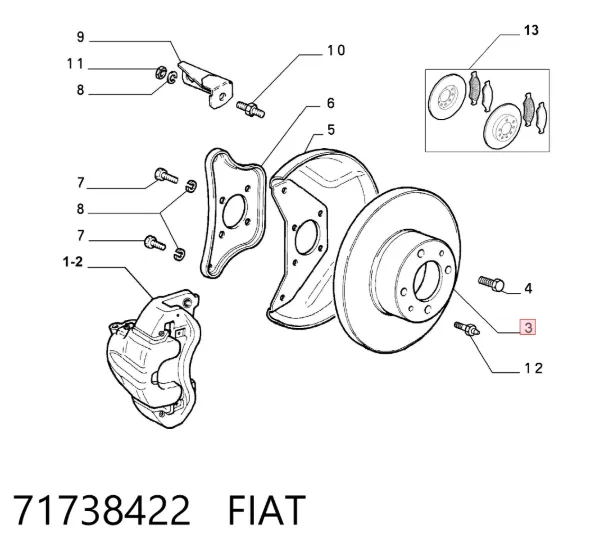 Передние тормозные диски 71738422 Fiat/Alfa/Lancia
