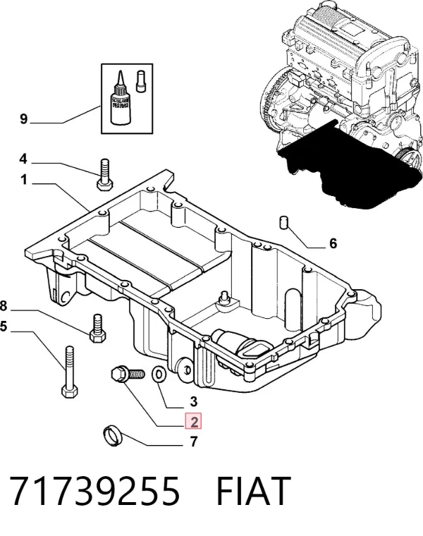 Пробка поддона двигателя 71739255 Fiat/Alfa/Lancia