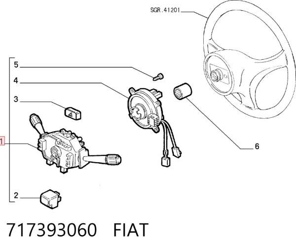 Подрулевой переключатель 717393060 Fiat/Alfa/Lancia