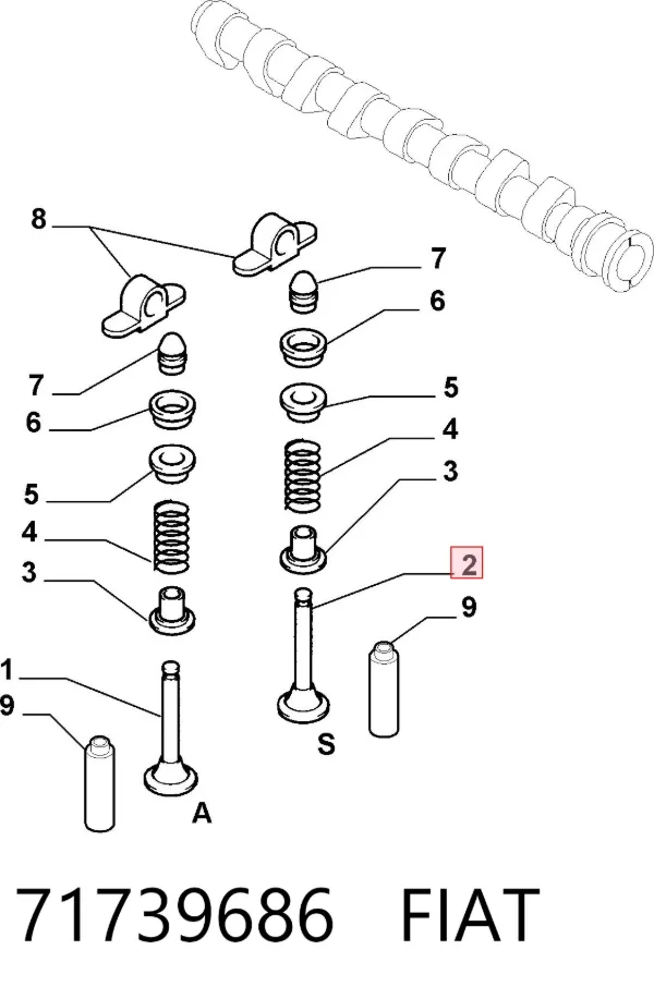 Выпускной клапан 71739686 Fiat/Alfa/Lancia