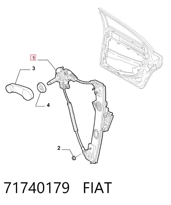 Механизм стеклоподъемника двери задней правой 71740179 Fiat/Alfa/Lancia