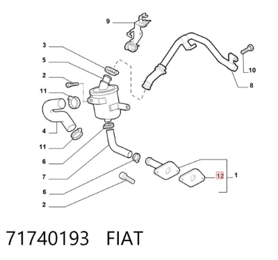 Прокладка клапана вентиляции картера FIAT 71740193