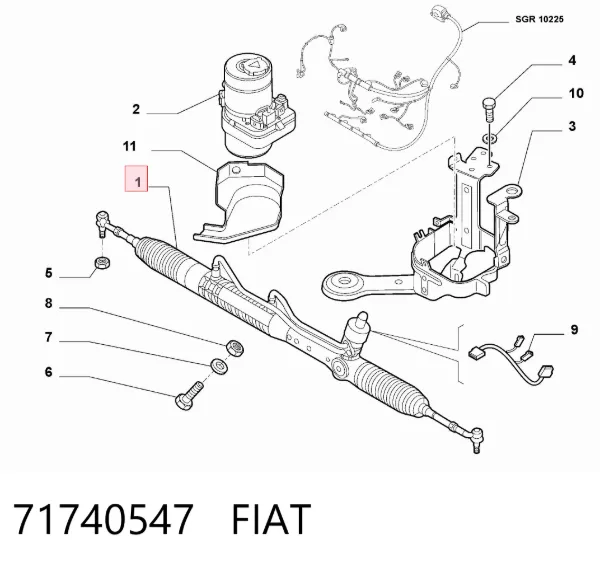 Рулевая рейка 71740547 Fiat/Alfa/Lancia