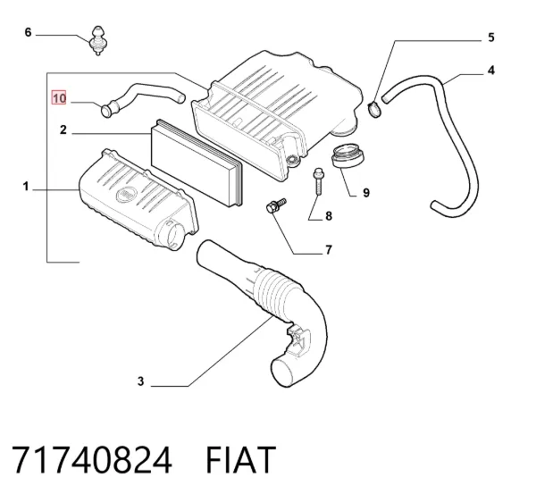 Патрубок вентиляции картерных газов 71740824 Fiat/Alfa/Lancia
