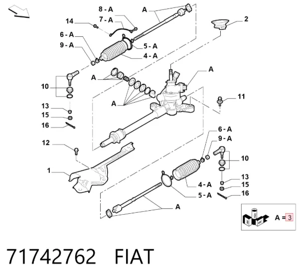 Рулевая рейка 71742762 Fiat/Alfa/Lancia