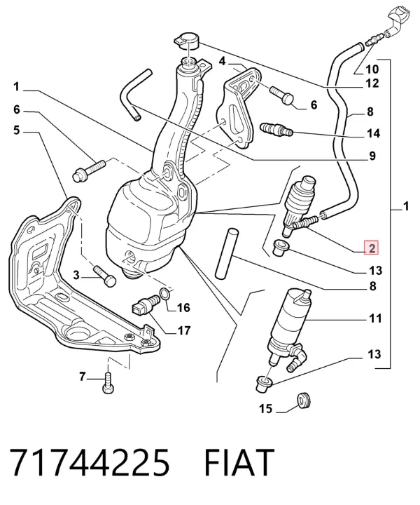 Моторчик омывателя 71744225 Fiat/Alfa/Lancia