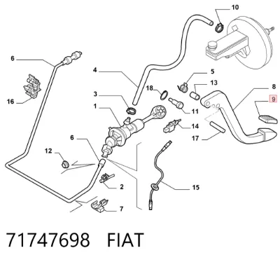Накладка педали сцепления FIAT 71747698