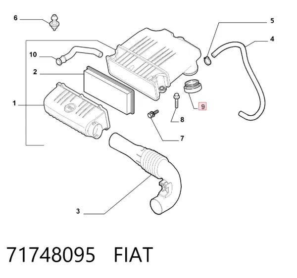 Кольцо патрубка выхода из корпуса воздушного фильтра 71748095 Fiat/Alfa/Lancia